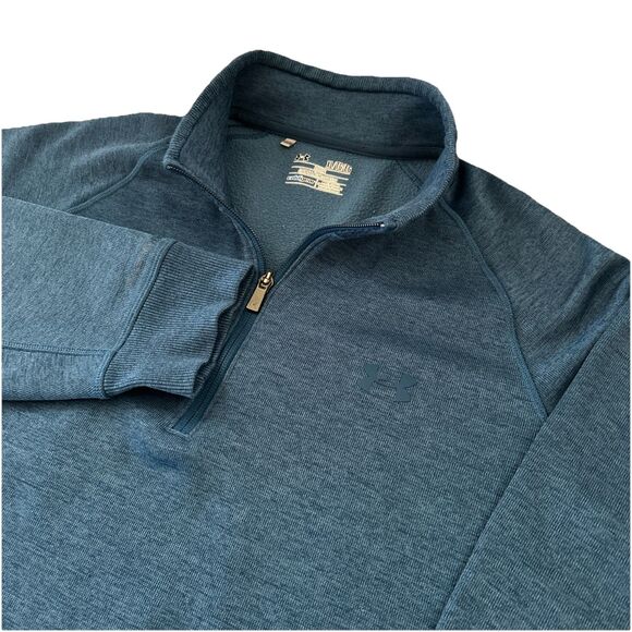 Under Armour Storm1 Cold Gear Loose Fit Men’s XL Blue 1/4 Zip Fleece Pullover - Picture 1 of 7